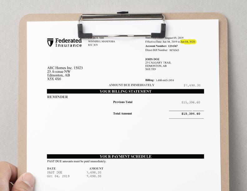Image showing where to find your policy expiry date